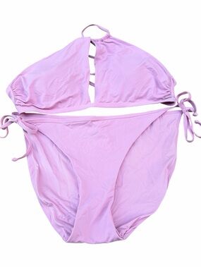 BIKINI VILLAGE TROPIK Orchid Bloom Matching Bikini Swimsuit Women’s SZ Large NEW